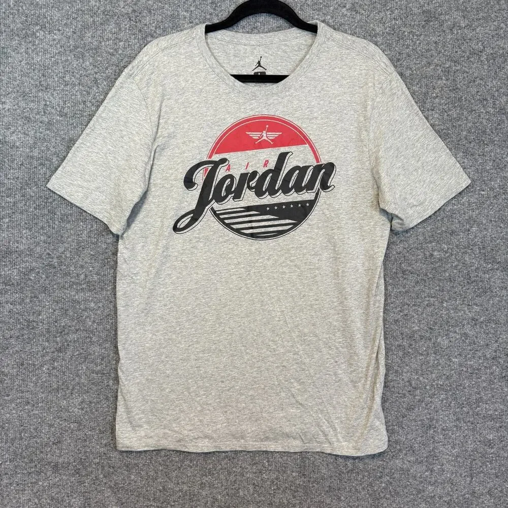 Jordan Shirt Mens‎ Large Gray Crewneck Tshirt Comfort Logo Casual